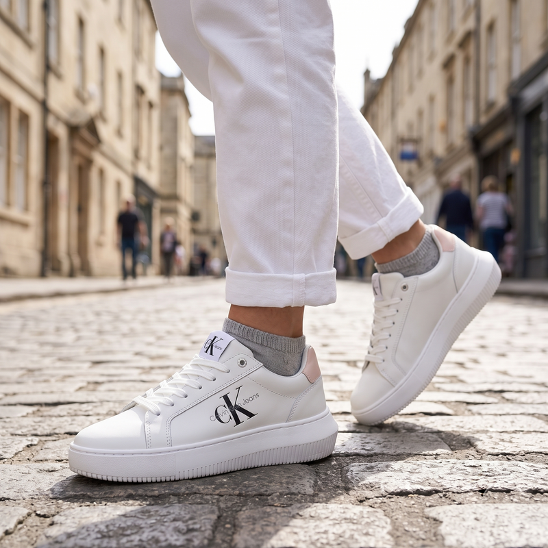 Calvin Klein White Leather Women Sneaker