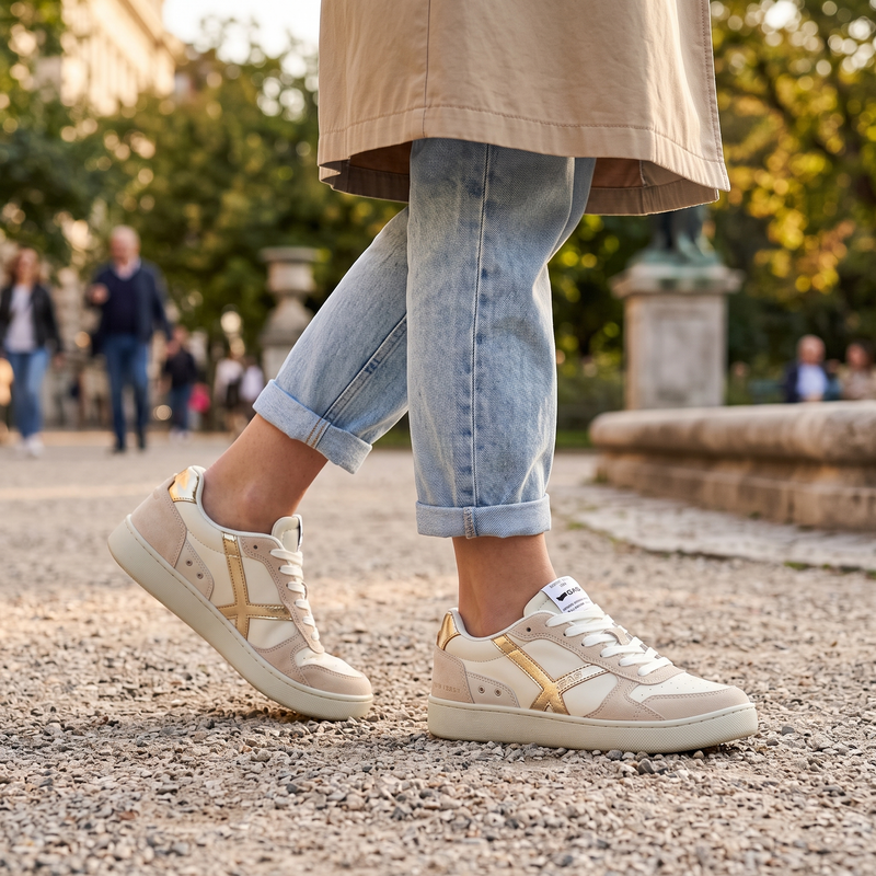 Gas Beige Polyester Women Sneaker