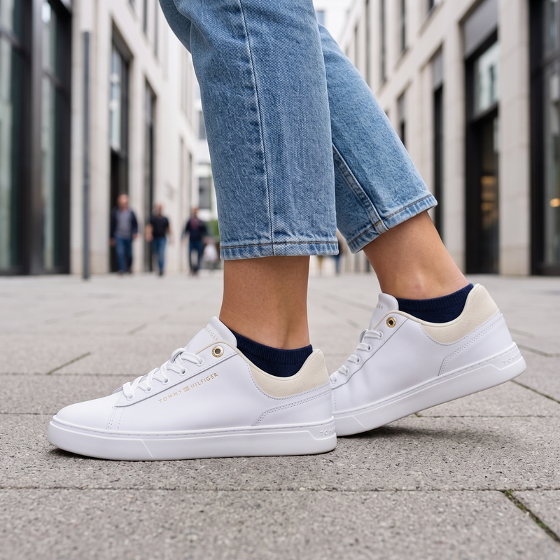 Tommy Hilfiger Bianco Polyurethane Women Sneaker