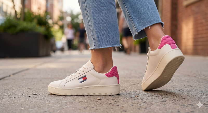 Tommy Hilfiger Bianco Polyurethane Women Sneaker