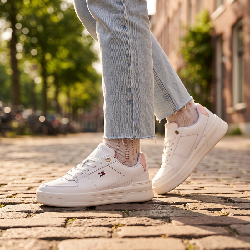 Tommy Hilfiger White Leather Women Sneaker