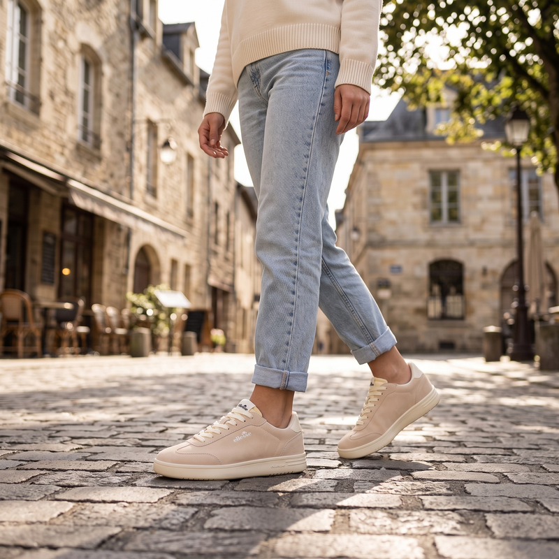 Ellesse Beige Polyurethane Women Sneaker