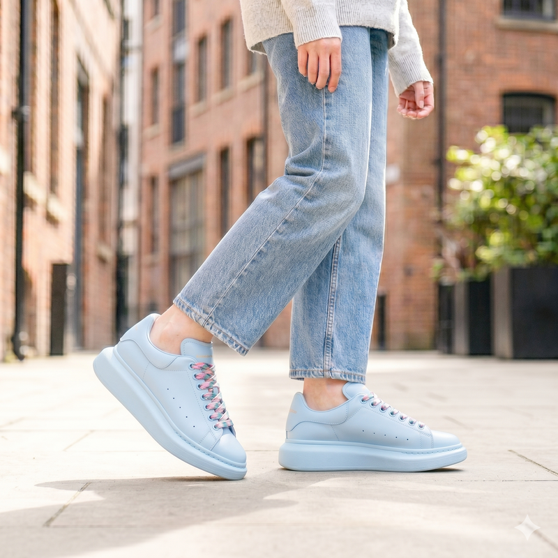 Alexander McQueen White Calf Leather Bos Taurus Platform Sneakers