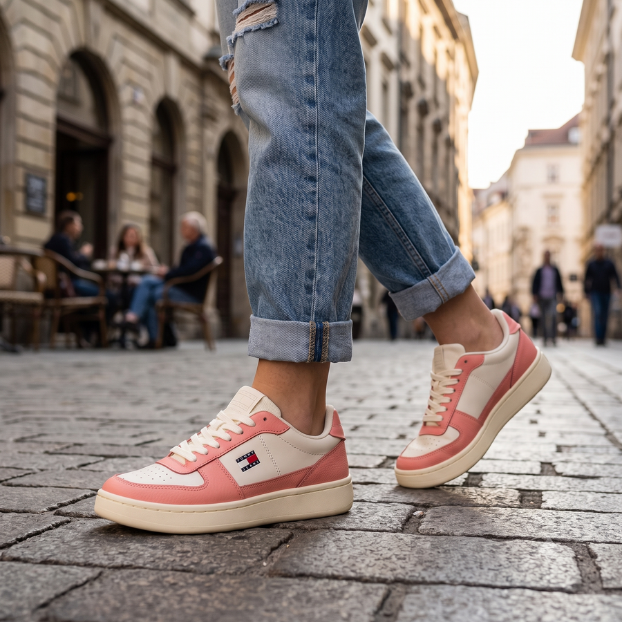 Tommy Hilfiger White Polyurethane Women's Sneaker