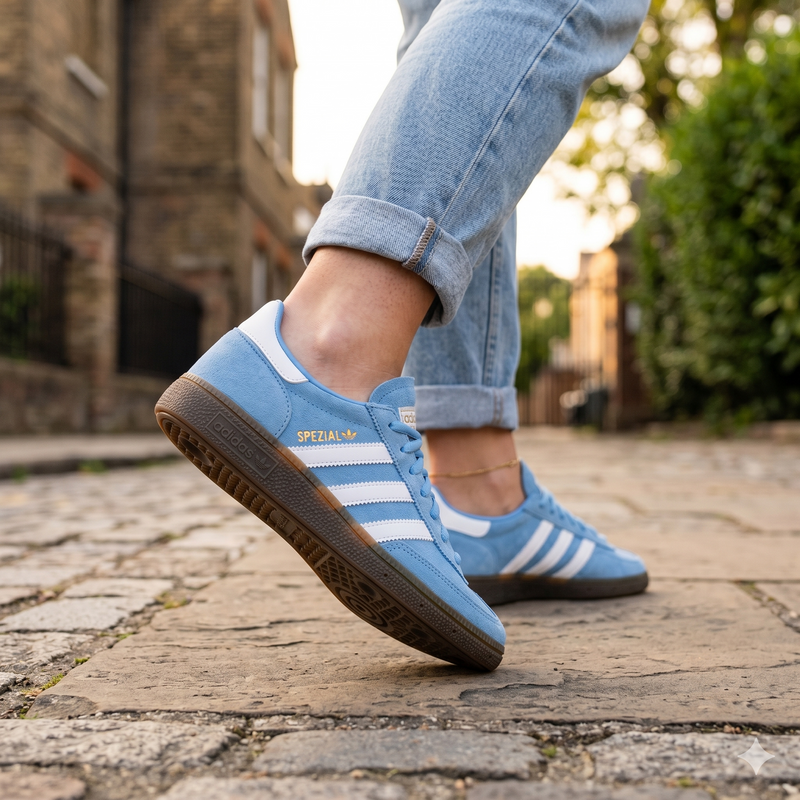 Adidas Originals Blue Nubuc Leather Sneakers