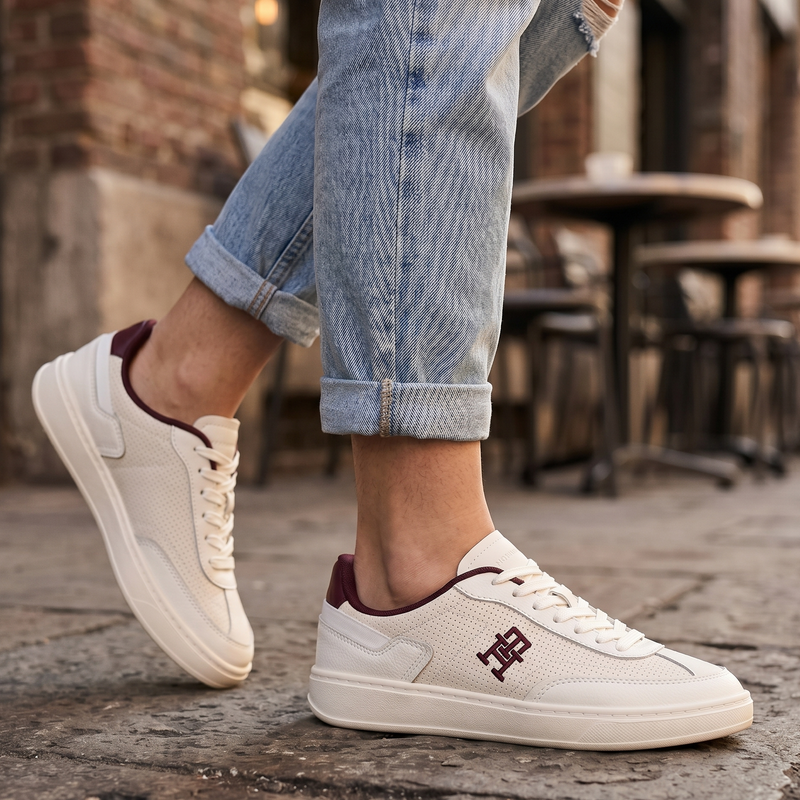 Tommy Hilfiger Beige Polyurethane Women Sneaker