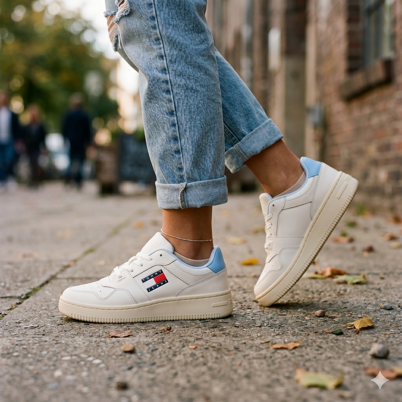 Tommy Hilfiger White Polyurethane Women Sneaker