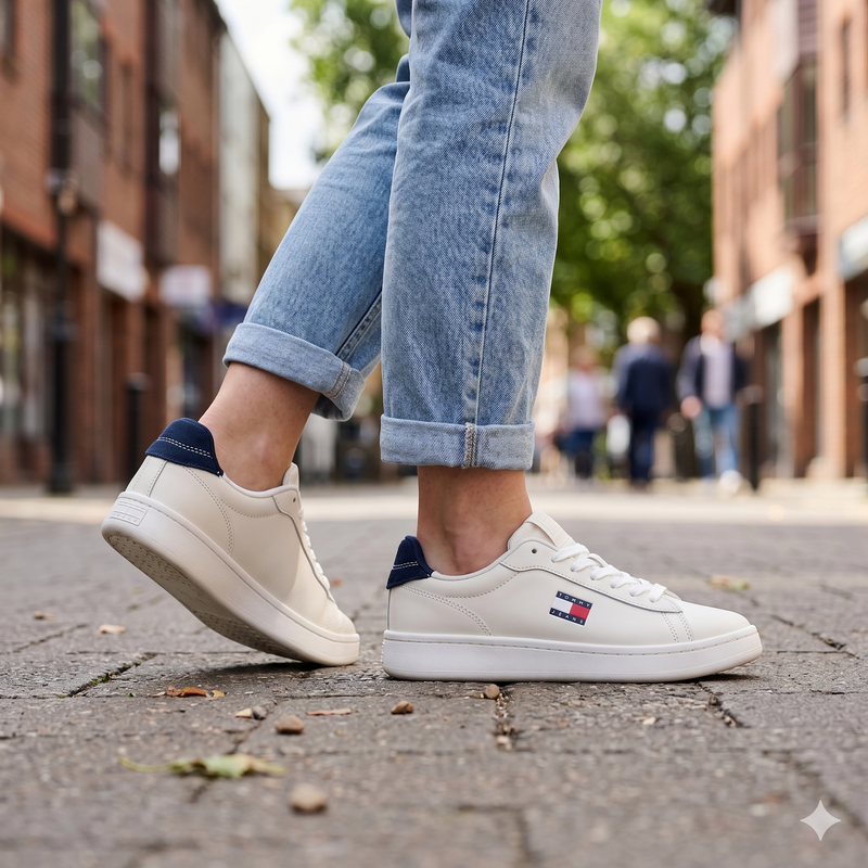 Tommy Hilfiger Bianco Polyurethane Women Sneaker