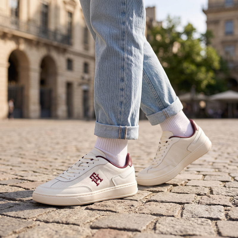 Tommy Hilfiger Beige Polyurethane Women Sneaker