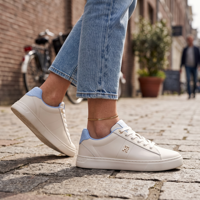 Tommy Hilfiger Azzurro Polyurethane Female Sneaker