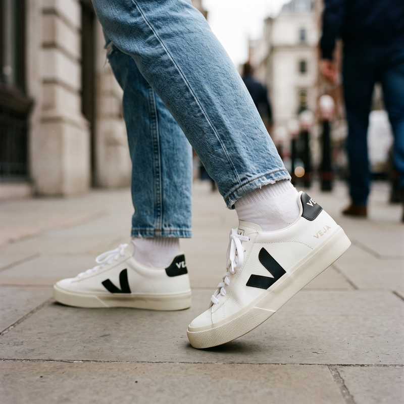 Veja White Calf Leather Bos Taurus Sneakers