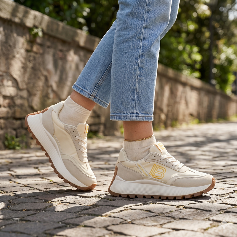 Laura Biagiotti Beige Polyurethane Women Sneaker