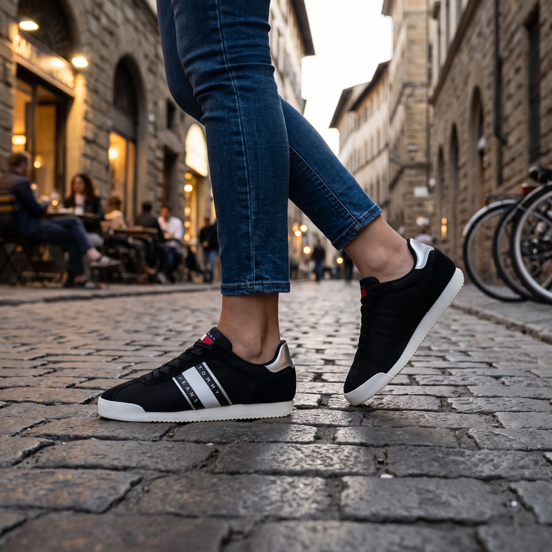 Tommy Hilfiger Nero Polyester Women Sneaker