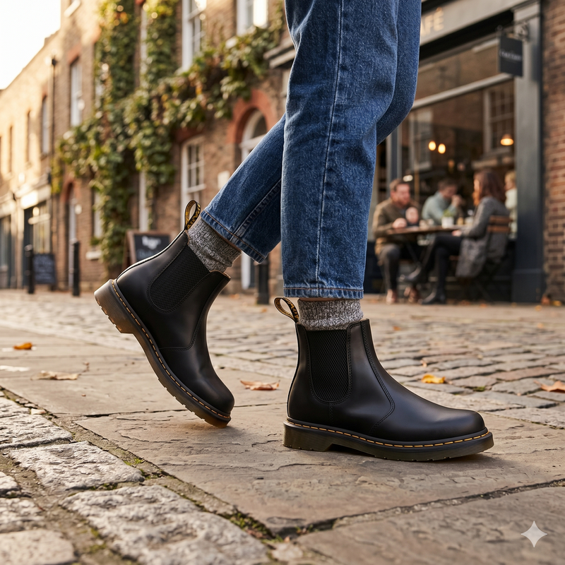 Dr. Martens Black Leather Ankle Boots