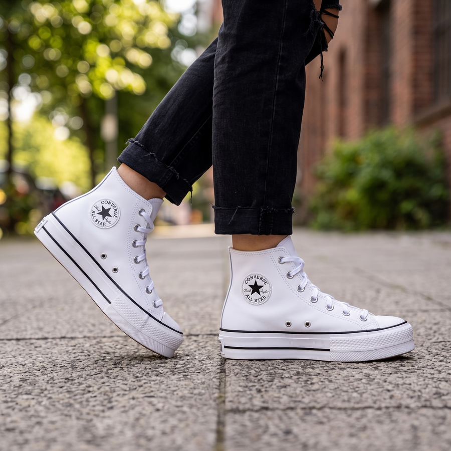 Converse White Polyethylene Platform Sneakers