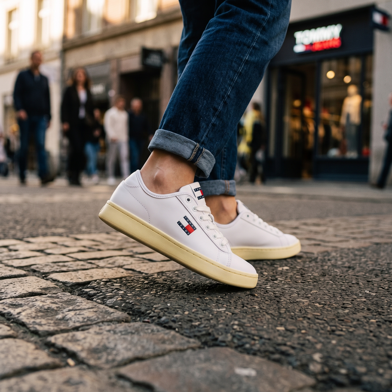 Tommy Hilfiger Bianco Polyurethane Women Sneaker