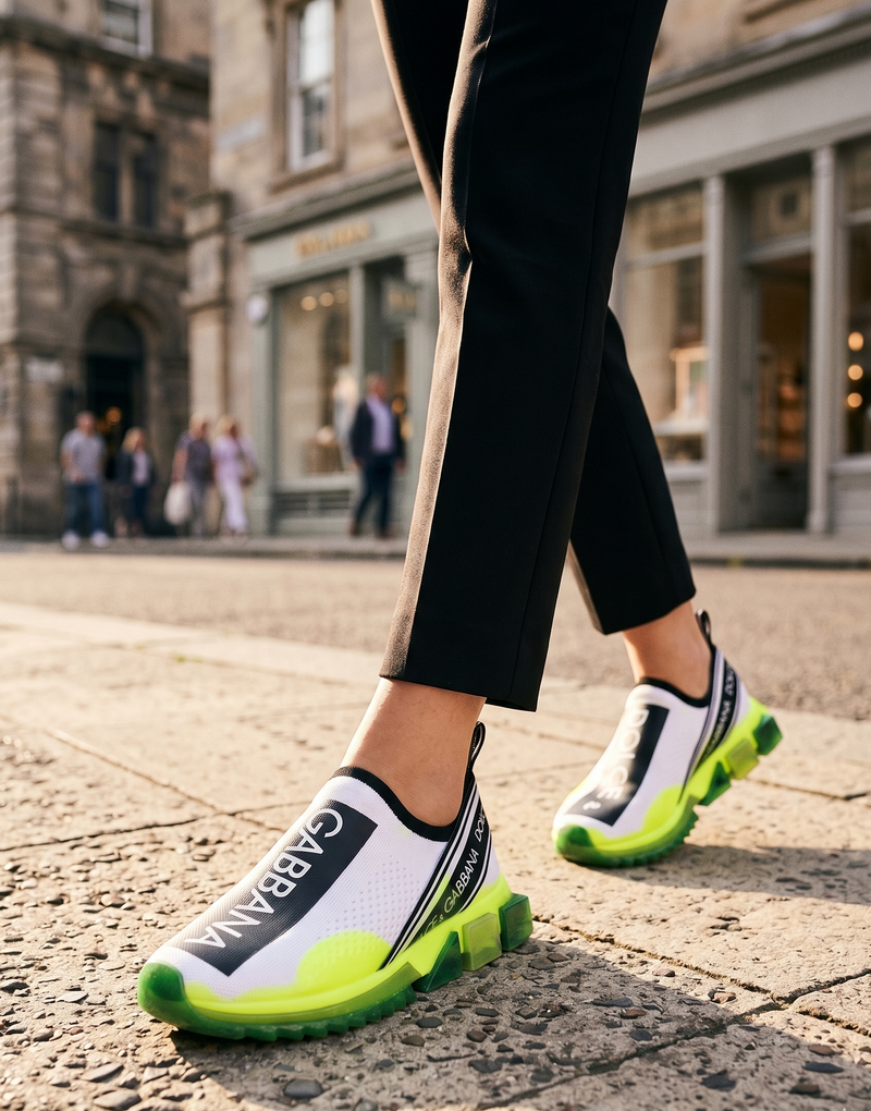 Dolce & Gabbana Black White Slip On Sorrento Sneakers Shoes