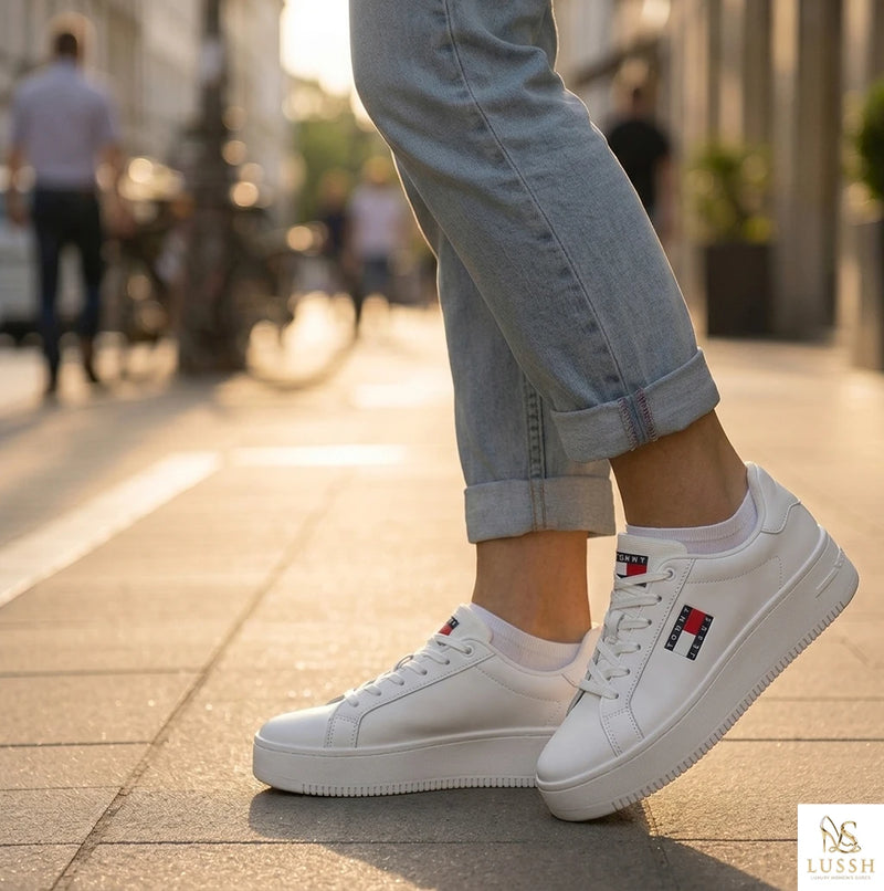 Tommy Hilfiger White Leather Women Sneaker