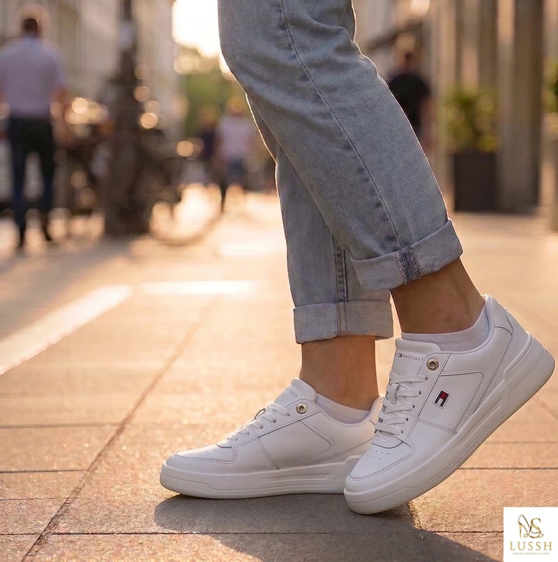 White Leather Women Sneaker