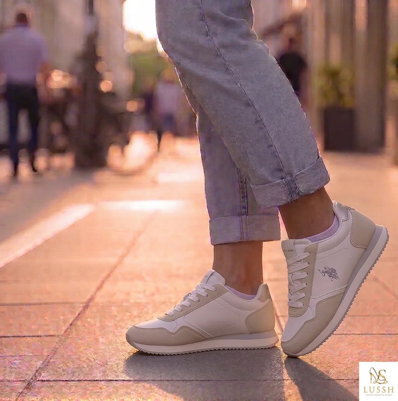 White Polyurethane Women's Sneaker