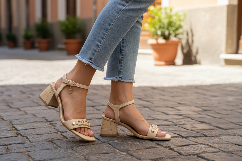 Laura Biagiotti Beige Polyurethane Women Sandal