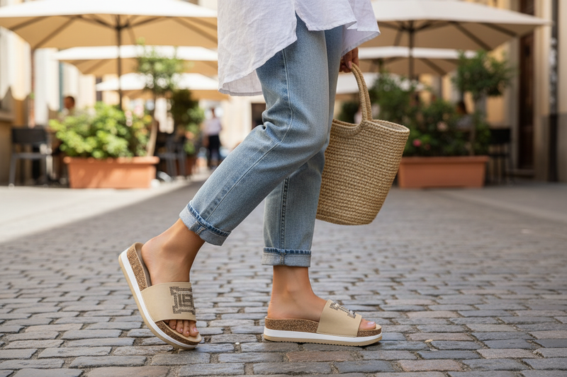 Laura Biagiotti Beige Polyurethane Women's Slipper