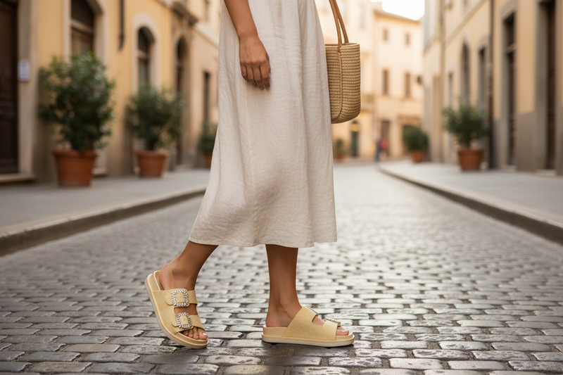 Laura Biagiotti Beige Polyurethane Women's Slipper